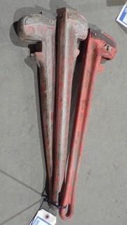 Qty Of (3) Ridgid 24" Pipe Wrenches *Note: Don?t Have Adjustable Jaw*
