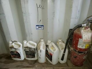 (4) Jugs Of Kerosene C/w Fire Extinguisher w/ Mount Bracket