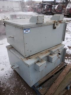 (2) Steel Storage Boxes