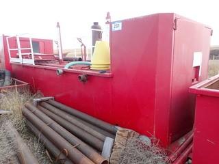 24' Mud Tank, C/W Railing And Steps (Detachable), Miscellaneous Pipe, Tubing And Pylons. Pump SN - N1 01574 *Buyer Responsible For Load Out*