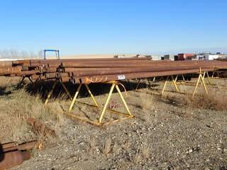 Various Sized Threaded Drilling Pipe, C/W (2) Pipe Rack's