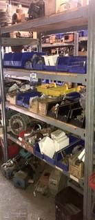 Shelving Unit C/w Qty Of Heli Parts (Fittings, Turn Buckles, Pumps And Engine Cummins Parts)