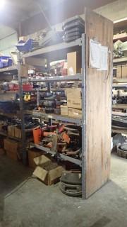 Shelving Unit C/w Misc Heli Drill Parts And Filters