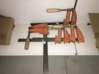 Lot of (4) EZ Hold Steel Bar Clamps.