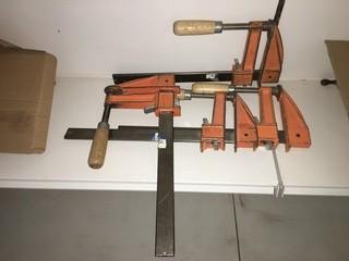 Lot of (4) EZ Hold Steel Bar Clamps.