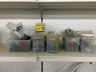 Lot of Assorted Screws, Staples, Etc.