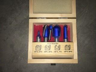 4 Piece 1/2" Shank Round Nose Bit Set.