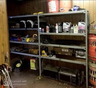 Metal Shelving Unit C/w Contents