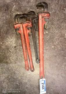 Qty Of (3) 24in Pipe Wrenches And (1) 36in Pipe Wrench