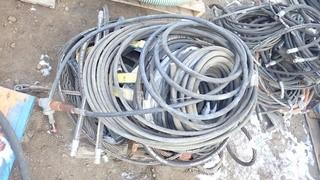 Qty Of Assorted Size Hydraulic Hose And Lifting Cable