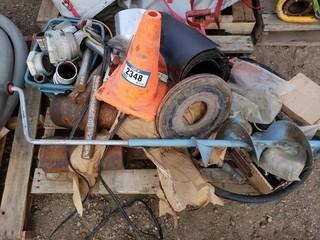 Qty Of Pipe Fittings, Hand Pump, Auger And Misc Supplies