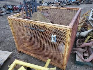 Steel Box C/w Pipe Clamp, Rake And Misc Supplies