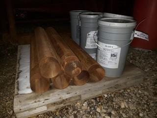 Qty Of Drill Pipe C/w (4) Pails Of Water Gelling Compound