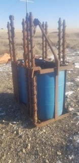 Heli Drill Basket C/w Barrels And Auger Drill Pipe