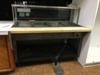 Diamond ST2460 Stationary Four Pan Electric Steam Table, 32" x 5' x 3'.