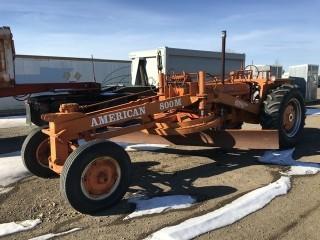 American Road Equipment Co. American 800M Road Grader c/w 4cyl. Gas, 16.9-34 Rear Tires & 8.25-20 Front Tires, 6Way Grader Blade, 12’ Moldboard. S/N: 8156