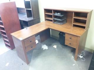 Wood L-Shaped Office Desk 