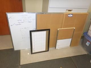 Qty Of (3) Peg Boards, (3) White Boards And (1) Frame