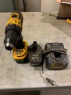 Dewalt 20V 1/2in Cordless Drill C/w Charger And Battery
