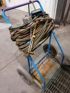 Oxy/Acetylene Cutting Torch Cart C/w Hose And Torch
