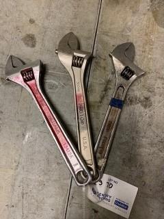 Qty Of (3) Adjustable Wrenches