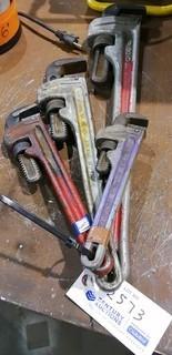 Qty Of (4) Assorted Size Pipe Wrenches