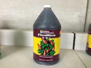 Lot of (2) 1 Gallon General Hydroponics FloraMicro, (5-0-1).