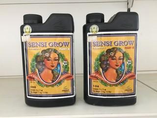 Lot of (2) 1L Advanced Nutrients Sensi-Grow Part B, (1-2-6) & (2) Part A, (3-0-0).