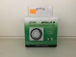 Lot of (2) Apollo-8 Two Outlet 24hr Mechanical Timer.