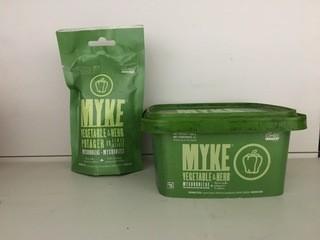 Lot of (5) 285g  & (3) 50g Myke Vegetable & Herb Mycorrhizae.