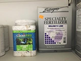 Lot of (1) 2kg EverGro Dolomite Lime & (1) 2kg Garden Pro Dolomite Lime.