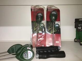 Lot of (6) Moisture Meters & (2) Garden Hose Attachments.