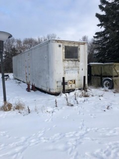 8' x 40' Tool Crib c/w All Contents. Double Skid Mounted, Power Lights, Side and Rear Door. Contents Include: Snow Blower, Lawn Mower, Roper Ptos, New and Used Electric Motors, Munice Pumps, Alternators, Starters, Trailer Stairs, Jack All, Heaters, New RV Parts, String Lights, Fire Extinguishers, Tool Boxes, Locators, Pressure Washer, Discharge Hose, Beam Clamps, New Cutting and Grinding Discs, Truck Parts, Air Bags, Filters, Seals, Fittings, Nuts and Bolts, Chains, Cab Radios, Lasers, Air Drill, New Band Saw Blades, and more *NOTE: Selling Offsite 23730-34 Street, Edmonton - Must Be Removed By December 15 - Owner Will Plow Snow To The Unit