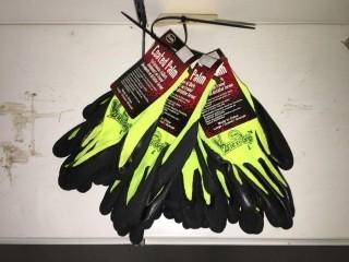 Lot of (5) Boss Flexi-Grip Gloves, Size Large.