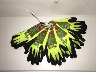 Lot of (5) Garden Flexi-Grip Gloves, Size Small.