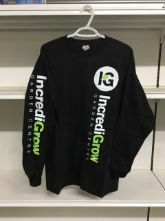 Black Long Sleeve IncrediGrow Shirt, Size Large. 