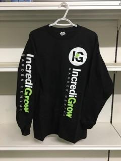 Black Long Sleeve IncrediGrow Shirt, Size Large. 