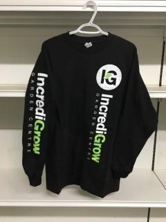 Black Long Sleeve IncrediGrow Shirt, Size Large. 