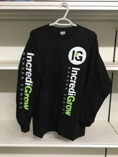 Black Long Sleeve IncrediGrow Shirt, Size Large. 