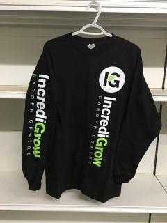 Black Long Sleeve IncrediGrow Shirt, Size X-Large. 