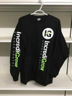 Black Long Sleeve IncrediGrow Shirt, Size Medium. 