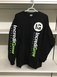 Black Long Sleeve IncrediGrow Shirt, Size Medium. 