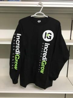 Black Long Sleeve IncrediGrow Shirt, Size Medium. 