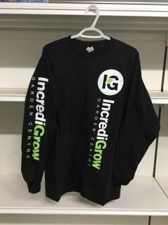 Black Long Sleeve IncrediGrow Shirt, Size Medium. 