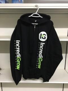 Black  Incredi-Grow Zip-Up Hoody, Size 2X-Large.