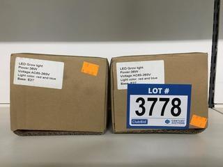 Lot of (2) LED Grow Lights, 36W.