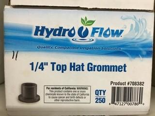Box of HydroFlow 1/4" Top Hat Grommets.