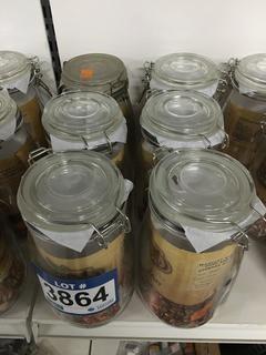 Lot of (6) 48oz Clamp Jars.