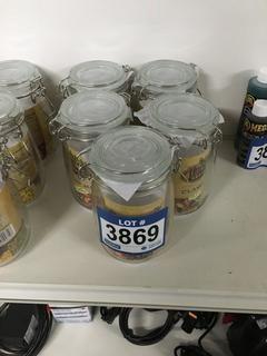 Lot of (5) 32oz Clamp Jars.
