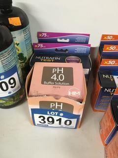 Box of PH 4.0 Buffer Solution & (2) NutraFin Nitrate Tests